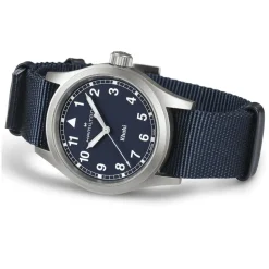 Hamilton Khaki Field Quartz 38mm Blue Dial Steel Case Blue Strap Watch