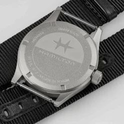 Hamilton Khaki Field Quartz 38mm Black Dial Steel Case Black Strap Watch