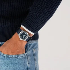 Hamilton Khaki Field Quartz 38mm Blue Dial Steel Case Blue Strap Watch