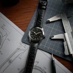 Hamilton Khaki Field "Murph" 38mm Black Dial Steel Case Leather Strap Watch
