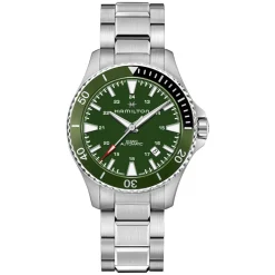 Hamilton Khaki Navy Scuba Auto 40mm Green Dial Steel Case & Bracelet Watch