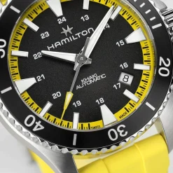 Hamilton Khaki Navy Scuba 40mm Black Dial & Bezel Yellow Rubber Strap Watch
