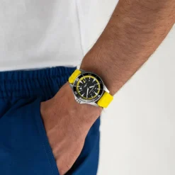 Hamilton Khaki Navy Scuba 40mm Black Dial & Bezel Yellow Rubber Strap Watch
