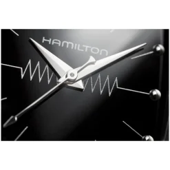 Hamilton Ventura Quartz 32mm x 50mm Black Dial Steel Case Black Leather Strap Watch