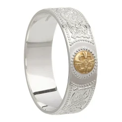 House of Lor 9ct Irish Gold and Sterling Silver Celtic Shield Ring