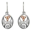 House of Lor 9ct Irish Gold Trinity Knot Sterling Silver Celtic Earrings