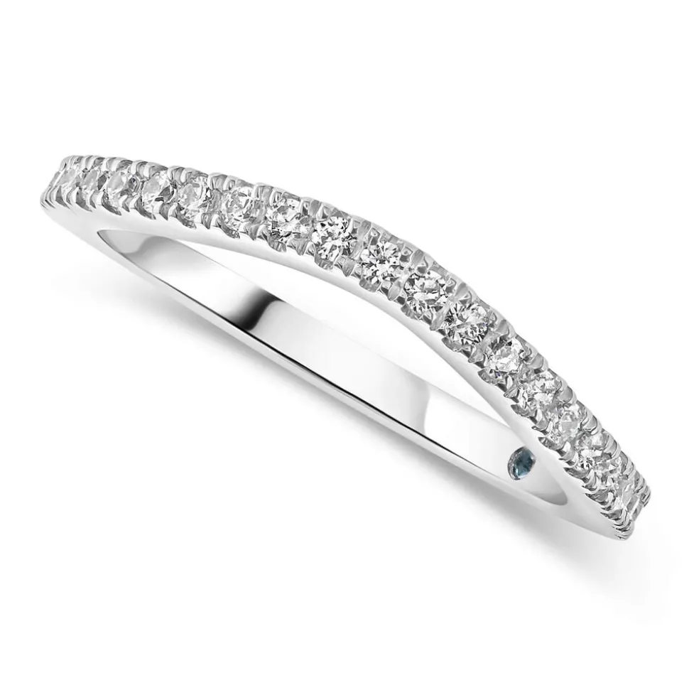 Kathy de Stafford 18ct White Gold "Saffron" Claw Set Dip 0.20ct Wedding Ring