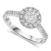 Kathy De Stafford 18ct White Gold ''Blossom'' Round Halo Diamond Shoulders 0.90ct Ring