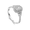 Kathy de Stafford 18ct White Gold Halle Oval Cluster with 0.75ct Sides Stone Set Shoulders Ring