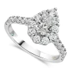 Kathy De Stafford 18ct White Gold ''Lily'' Pear Diam Halo Stone Set Shoulders 1.25ct Ring
