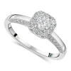 Kathy De Stafford 18ct White Gold 'Anjelica' Square Set Halo & Pave Diamond Bridge 0.50ct Ring