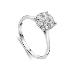 Kathy de Stafford 18ct White Gold Rosie Round Cluster 0.50ct Diamond Ring