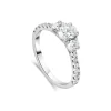 Kathy de Stafford 18ct White Gold Coco 3 Stone Oval Diamond 1ct Side Stone Set Shoulders Ring
