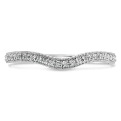 Kathy de Stafford 18ct White Gold Milgrain Dip Ring 0.16ct