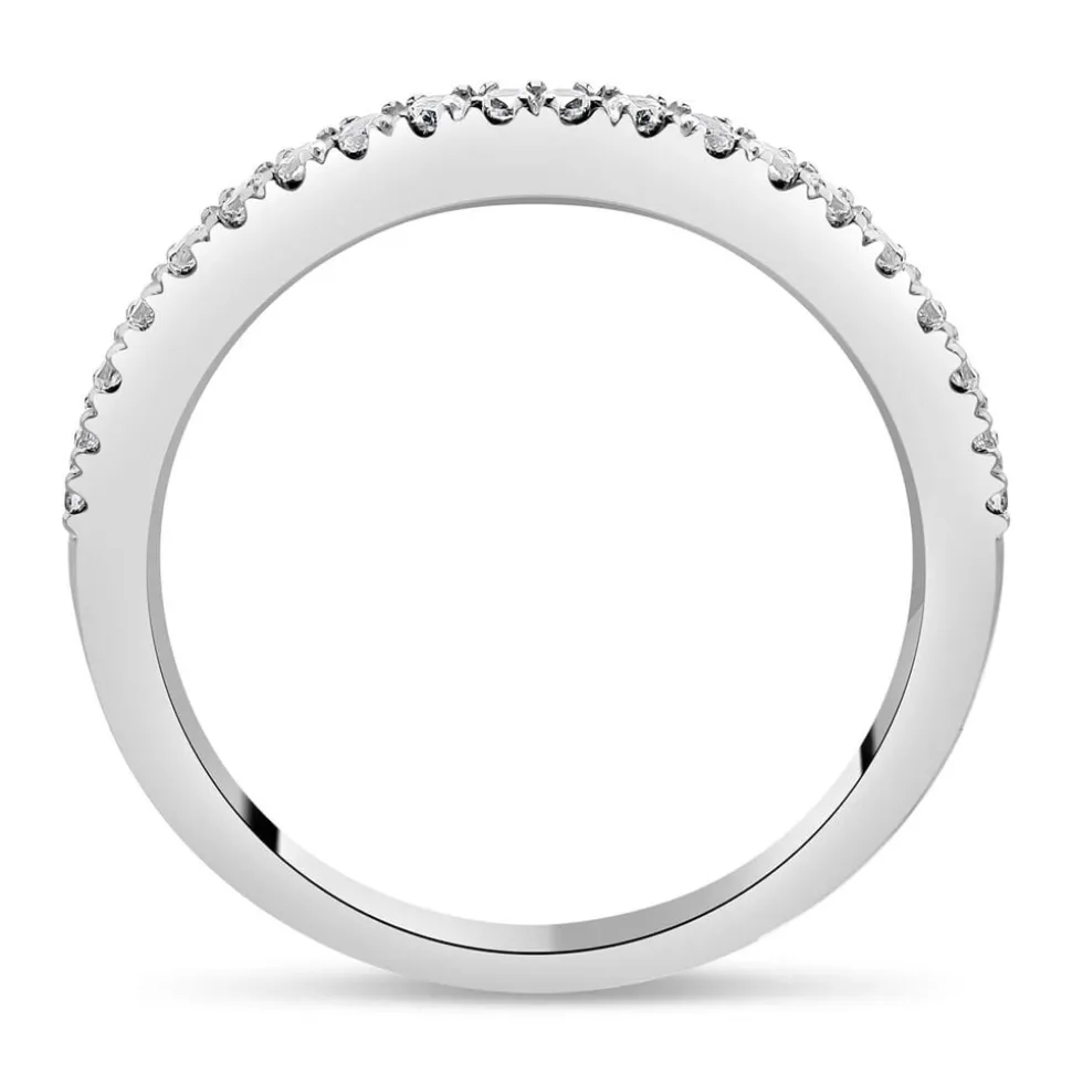 Kathy de Stafford 18ct White Gold "Saffron" Claw Set Dip 0.20ct Wedding Ring