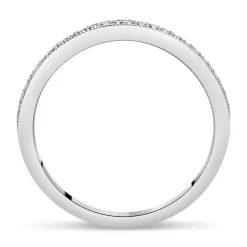 Kathy de Stafford 18ct White Gold Milgrain Dip Ring 0.11ct