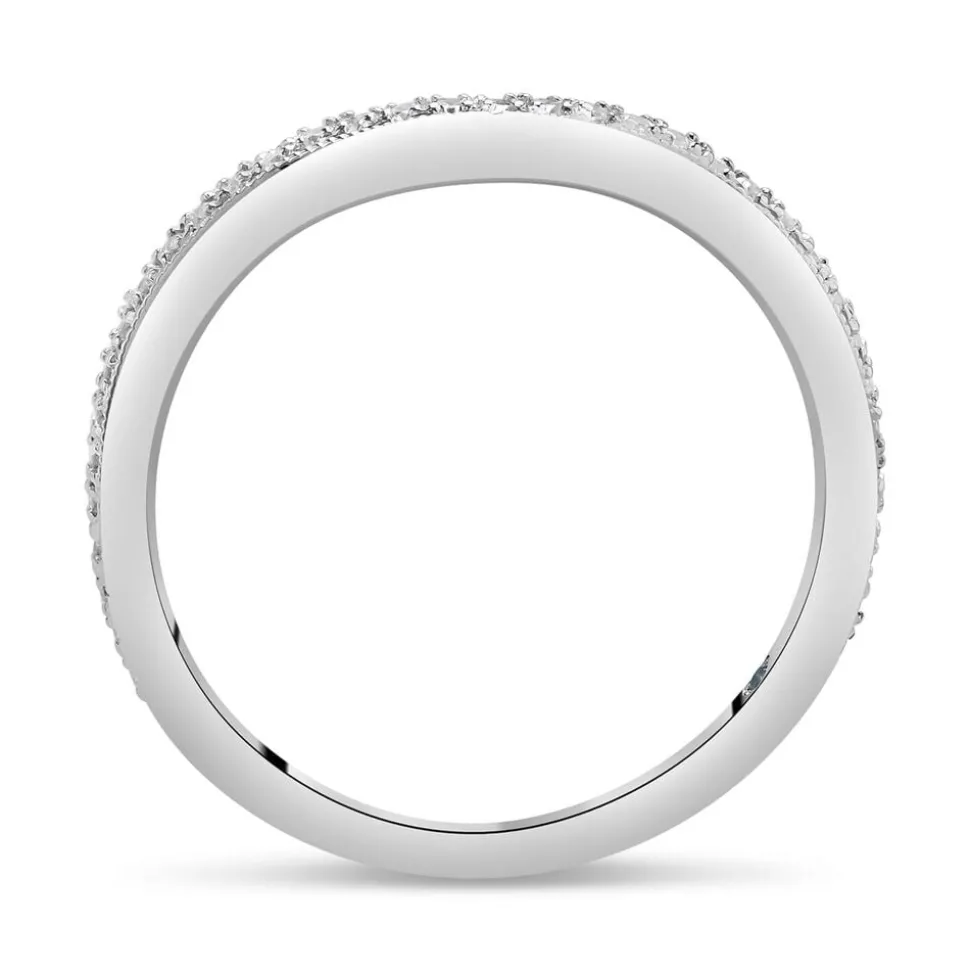 Kathy de Stafford 18ct White Gold Milgrain Dip Ring 0.16ct