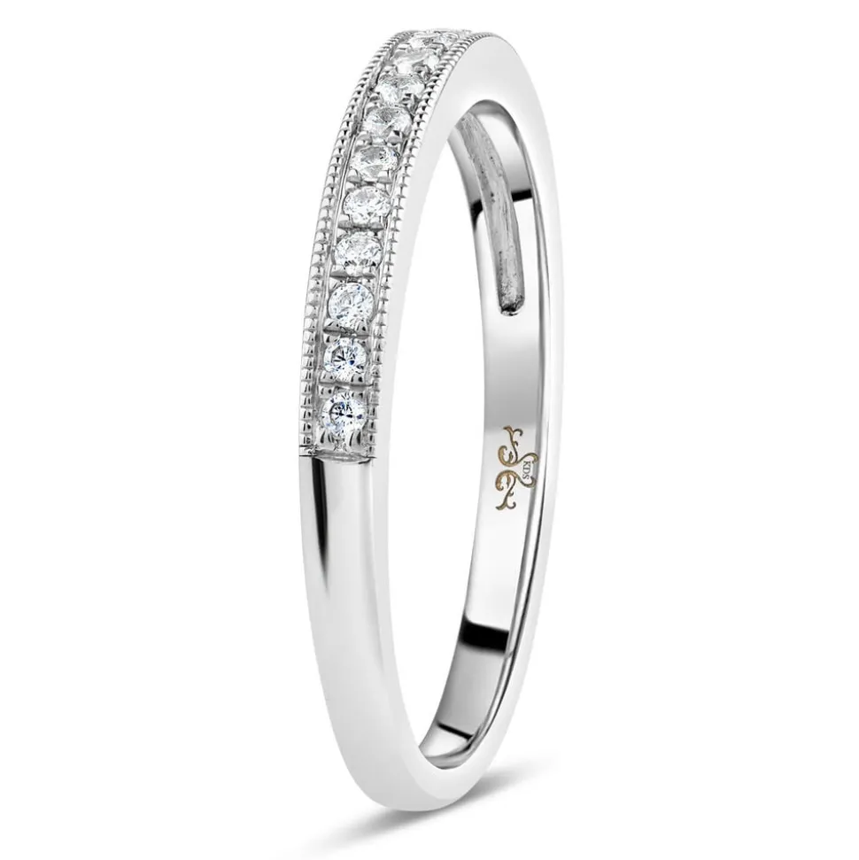 Kathy De Stafford 18ct White Gold 0.15 Carat Diamond Grain Setting Ring