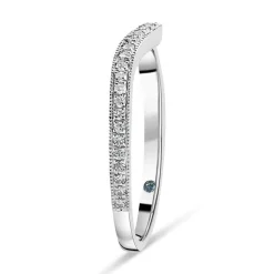 Kathy de Stafford 18ct White Gold Milgrain Dip Ring 0.16ct