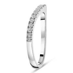 Kathy de Stafford 18ct White Gold "Saffron" Claw Set Dip 0.20ct Wedding Ring