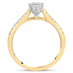 Kathy De Stafford 18ct Yellow Gold ''Simone'' 6 Stone Diamond Solitaire Shoulders 0.50ct Ring