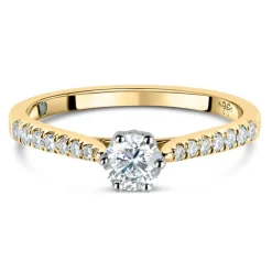 Kathy De Stafford 18ct Yellow Gold ''Simone'' 6 Stone Diamond Solitaire Shoulders 0.50ct Ring