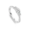 Kathy De Stafford Platinum 'Jessica' 0.70ct Diamond 3 Stones Grain Set Shoulders Ring