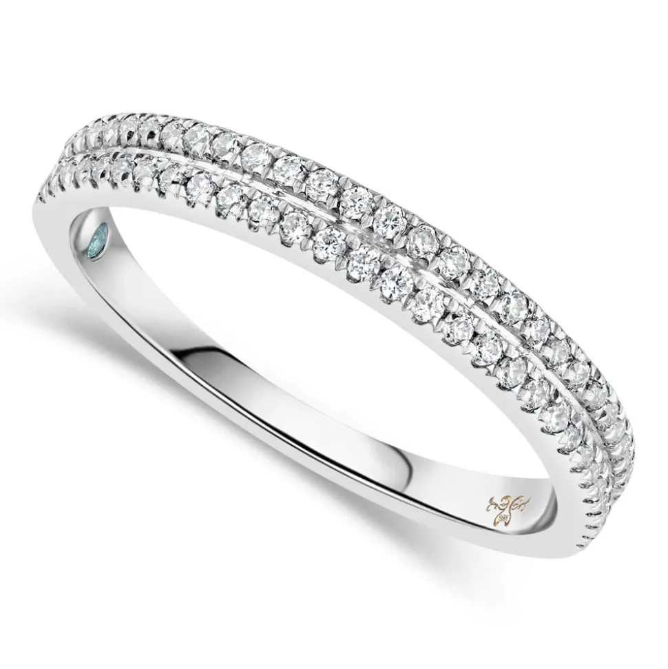 Kathy De Stafford's 18ct White Gold 0.25ct Diamond Double Row Ring