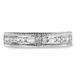 Kathy De Stafford's 18ct White Gold 0.24ct Diamond Round & Baguette Ring