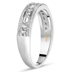 Kathy De Stafford's 18ct White Gold 0.24ct Diamond Round & Baguette Ring