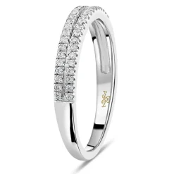 Kathy De Stafford's 18ct White Gold 0.25ct Diamond Double Row Ring