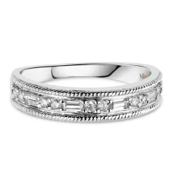 Kathy De Stafford's 18ct White Gold 0.24ct Diamond Round & Baguette Ring
