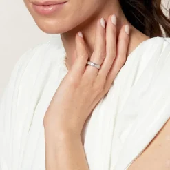 Kathy De Stafford's 18ct White Gold 0.24ct Diamond Round & Baguette Ring