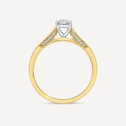 Kathy de Strafford 18ct Yellow Gold 0.24ct Round Solitaire & Diamond Accentuated Shoulders Ring