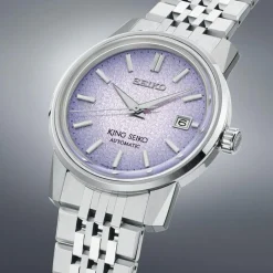 King Seiko KSK 6L ‘Tenjin-Fuji Violet’ 38.6mm Dial Stainless Steel Bracelet Watch
