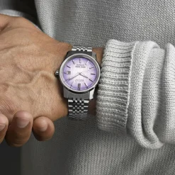 King Seiko KSK 6L ‘Tenjin-Fuji Violet’ 38.6mm Dial Stainless Steel Bracelet Watch