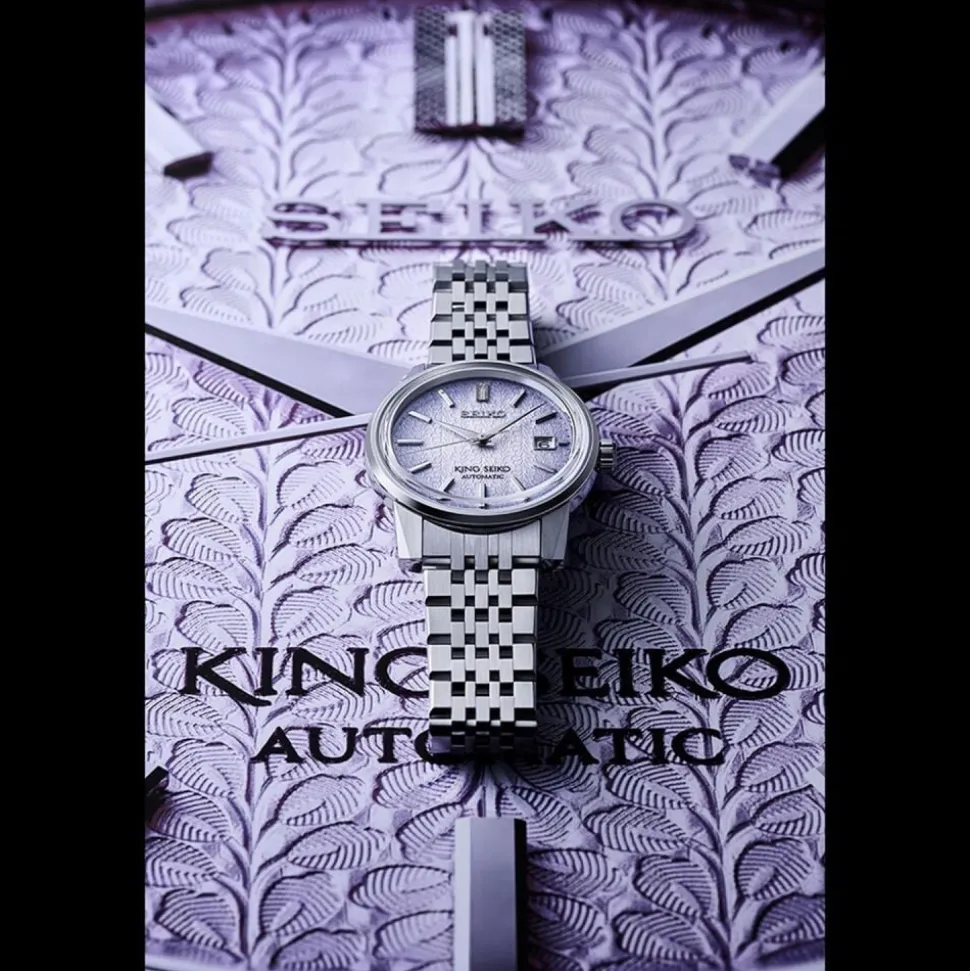 King Seiko KSK 6L ‘Tenjin-Fuji Violet’ 38.6mm Dial Stainless Steel Bracelet Watch