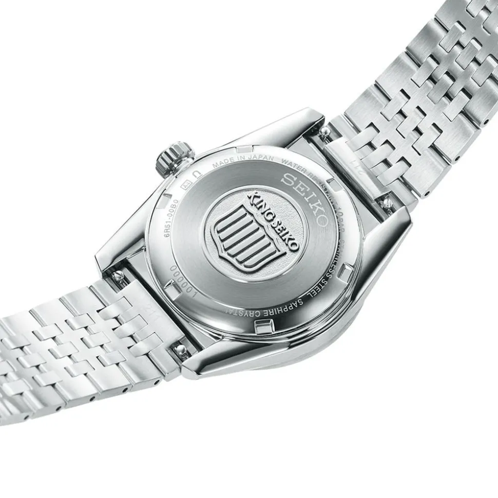 King Seiko KSK 6R Preppy Burgundy 36.1mm Dial Stainless Steel Bracelet Watch