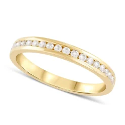 Ladies 9ct Gold Channel Set Diamond 3mm Wedding Band