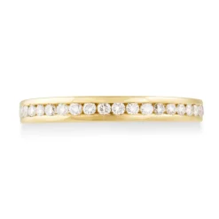 Ladies 9ct Gold Channel Set Diamond 3mm Wedding Band