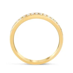 Ladies 9ct Gold Channel Set Diamond 3mm Wedding Band