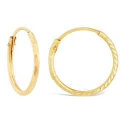 Ladies 9ct Gold Small 12mm hoop Earrings