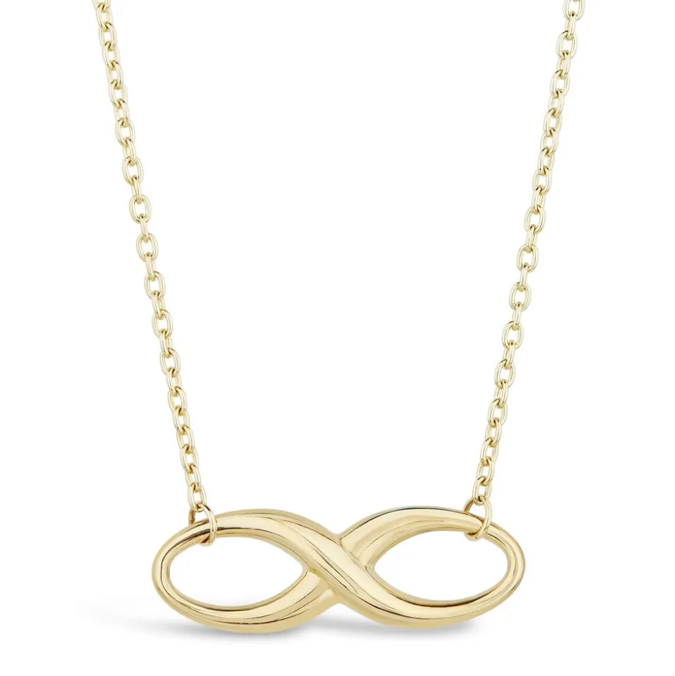 Ladies 9ct Plain Infinity Chain Necklace