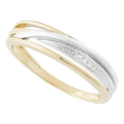 Ladies' 9ct White and Yellow Gold Diamond Dress Ring