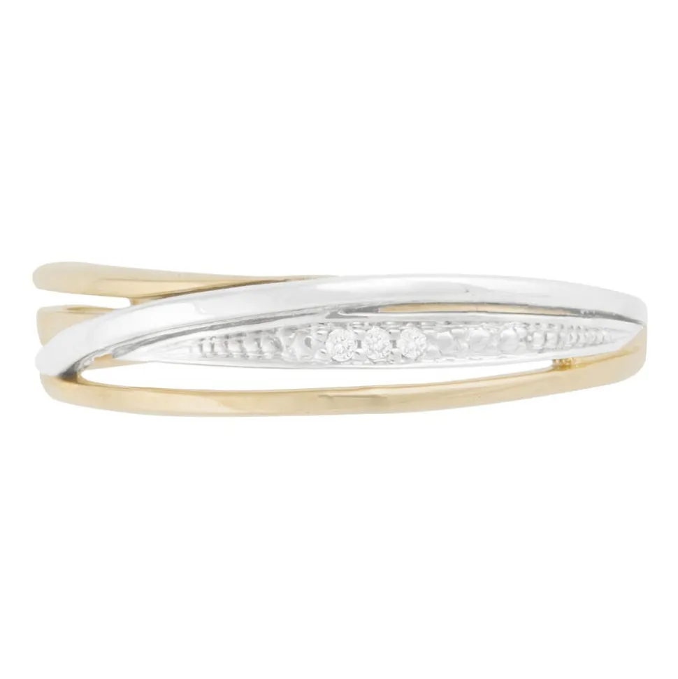 Ladies' 9ct White and Yellow Gold Diamond Dress Ring