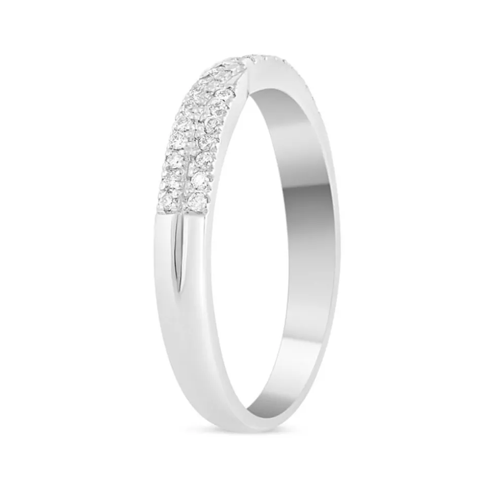 Ladies' 18ct White Gold 0.17 Carat Diamond Crossover Shaped Wedding Ring