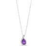 Ladies 9ct White Gold Amethyst and Diamond .05ct Necklace