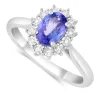 Ladies 9ct White Gold and Diamond Cluster Tanzanite Dress Ring
