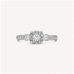 Ladies 18ct White Gold and Diamonds Engagement Ring 0.75ct