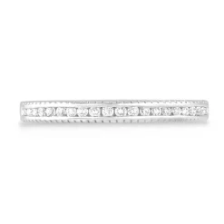 Ladies 9ct White Gold Beaded Edge Half Eternity Ring
